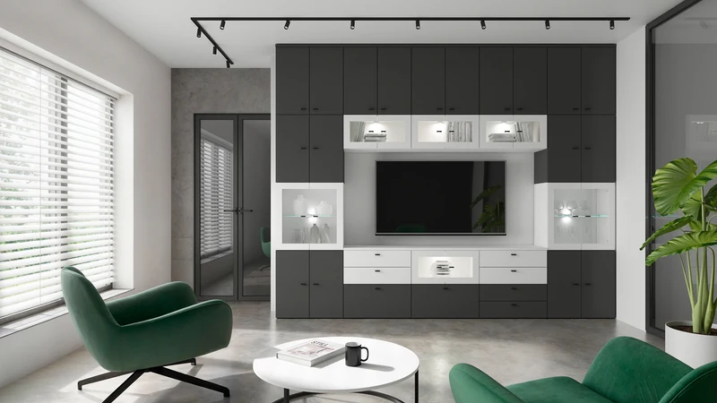 System 64 Low Chest of Drawers – 2 Drawers | White | Modular | 64×32×35 cm