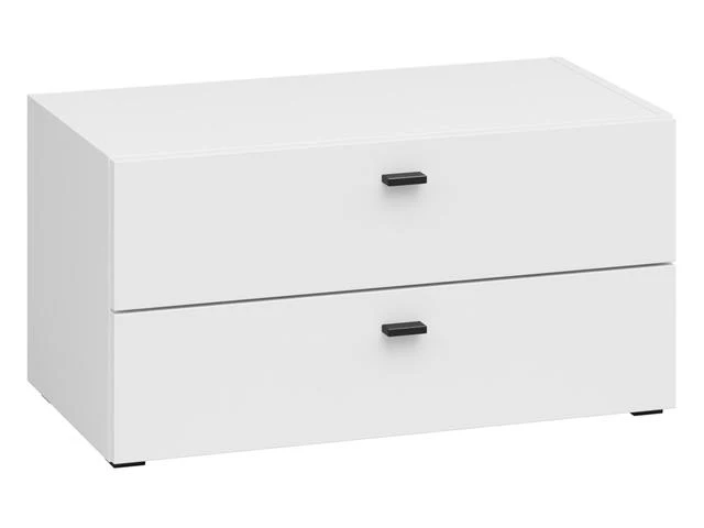 System 64 Low Chest of Drawers – 2 Drawers | White | Modular | 64×32×35 cm