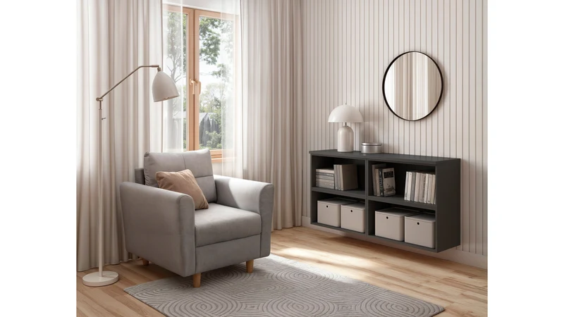 System 64 Open Shelf Unit – Graphite | Wall-Mount or Floor | Modular | 64×64×33 cm