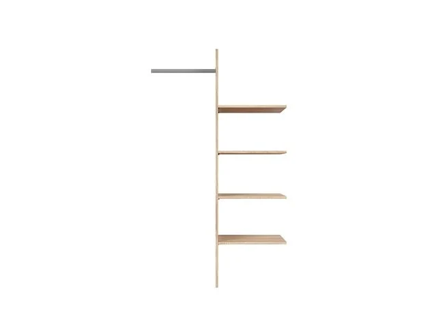 Kaspian Wardrobe Interior Insert – Shelves & Hanging Rail | Sonoma Oak | Fits Kaspian 2-Door Wardrobe