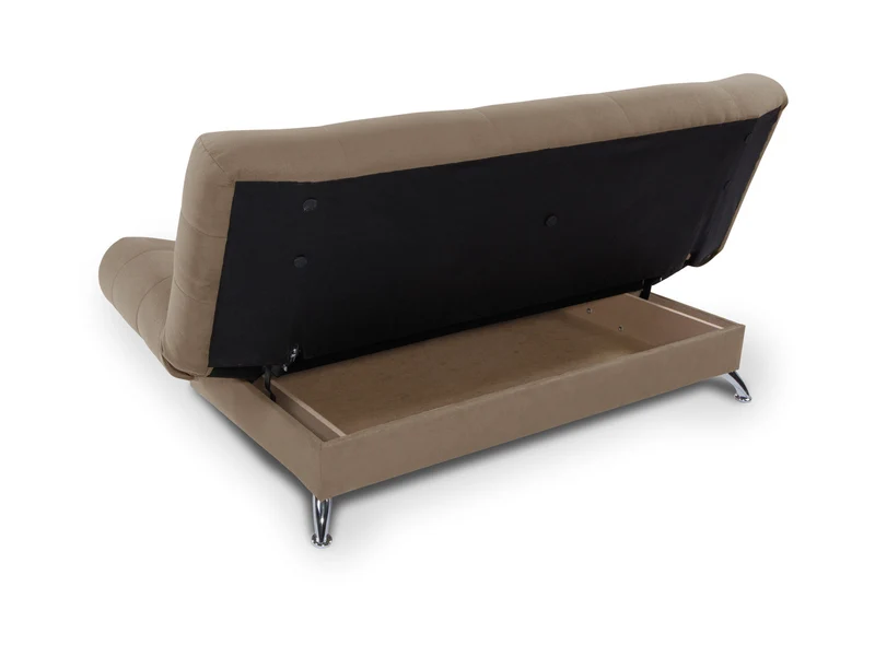 Viola 3K Sofa Bed with Storage – Quilted, Bonell Springs, Chrome Legs