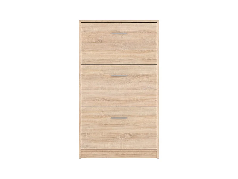 Nepo Plus Shoe Cabinet – 3-Compartment Hallway Shoe Storage with Drop-Down Doors | Sonoma Oak | 70×120.5 cm