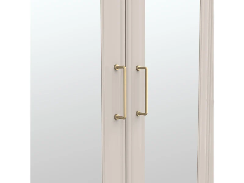 Anga 4-Door Wardrobe with Mirror – Soft-Close, Brushed Gold Handles & Hanging Rails | Uni Kashmir | 209.5×216 cm