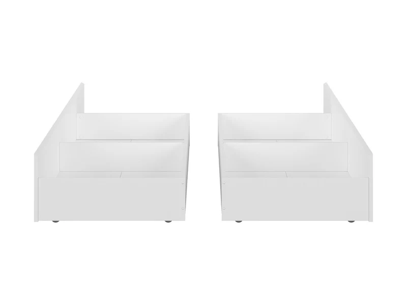 Holten Under-Bed Storage Drawer for 160 & 180 Beds – Wheeled Bedding Drawer with Dust Skirt | White / White Gloss | 199×79.5 cm