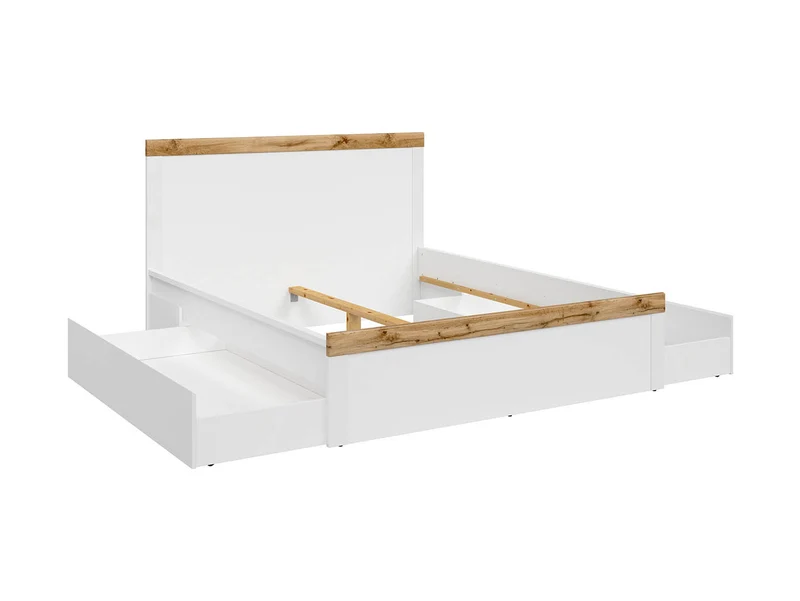 Holten Under-Bed Storage Drawer for 160 & 180 Beds – Wheeled Bedding Drawer with Dust Skirt | White / White Gloss | 199×79.5 cm