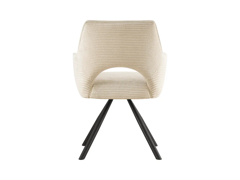 Jason Swivel Dining Chair – Corduroy Upholstered with 180° Rotation & Auto-Return | Creme