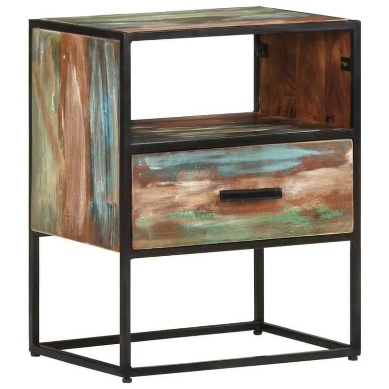 Nachttisch 40x30x50 cm Altholz Massiv