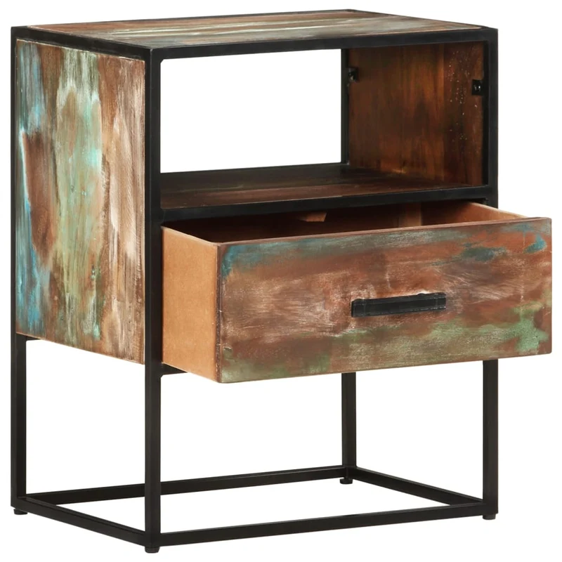 Nachttisch 40x30x50 cm Altholz Massiv