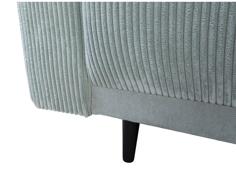 Larissa 2 3-Seater Sofa Bed — DL Auto Mechanism, 155x195cm Sleeping Surface, Wooden Legs & 5 Cushions, Mint (Rinaldi 03)