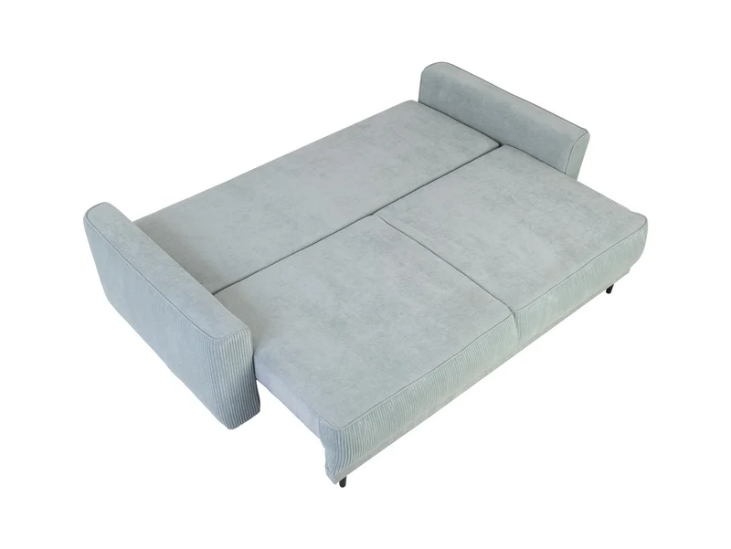 Larissa 2 3-Seater Sofa Bed — DL Auto Mechanism, 155x195cm Sleeping Surface, Wooden Legs & 5 Cushions, Mint (Rinaldi 03)