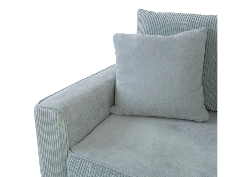 Larissa 2 3-Seater Sofa Bed — DL Auto Mechanism, 155x195cm Sleeping Surface, Wooden Legs & 5 Cushions, Mint (Rinaldi 03)