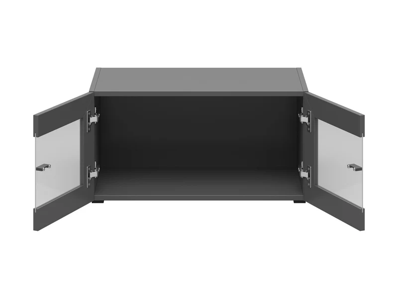 System 64 Display Cabinet — 2 Doors, Soft-Close, Wall-Mountable & Optional LED, Graphite