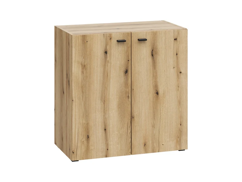 System 64 Storage Cabinet — 2 Doors, Internal Shelf, Wall-Mountable or Freestanding, Coast Evoke Oak