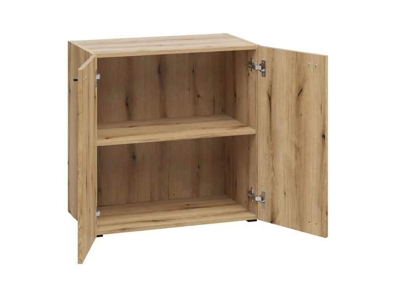 System 64 Storage Cabinet — 2 Doors, Internal Shelf, Wall-Mountable or Freestanding, Coast Evoke Oak