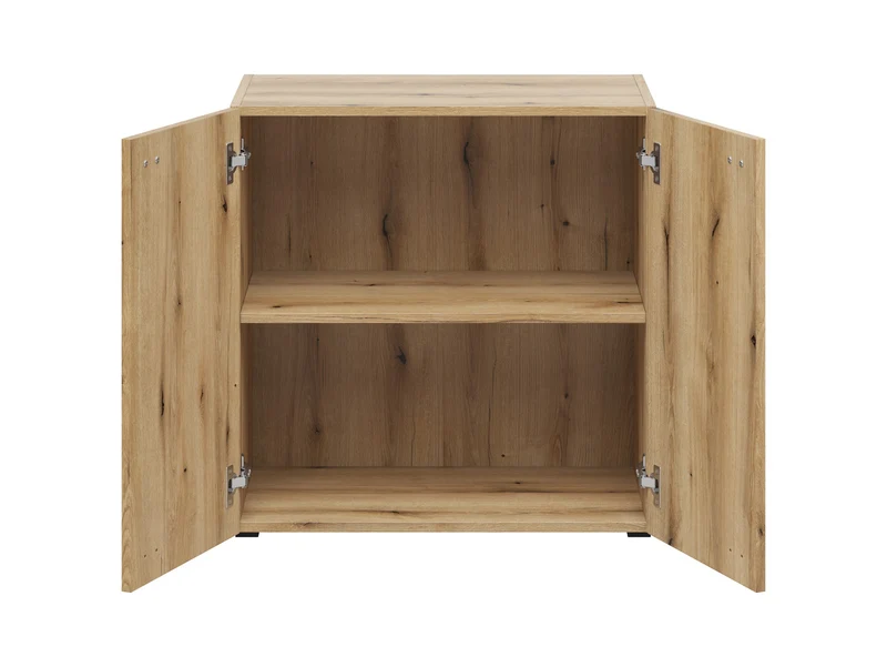 System 64 Storage Cabinet — 2 Doors, Internal Shelf, Wall-Mountable or Freestanding, Coast Evoke Oak