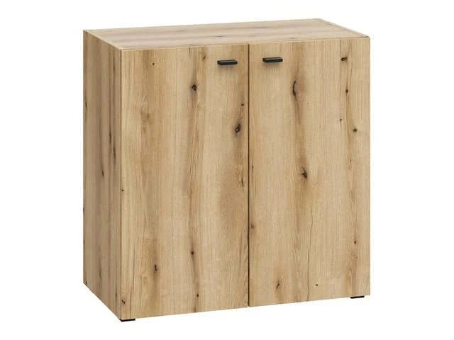 System 64 Storage Cabinet — 2 Doors, Internal Shelf, Wall-Mountable or Freestanding, Coast Evoke Oak