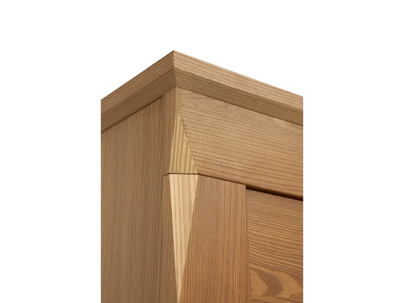 Bergen Display Cabinet — Glass Doors, LED Lighting & Golden Sibiu Larch