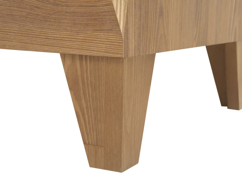 Bergen Display Cabinet — Glass Doors, LED Lighting & Golden Sibiu Larch