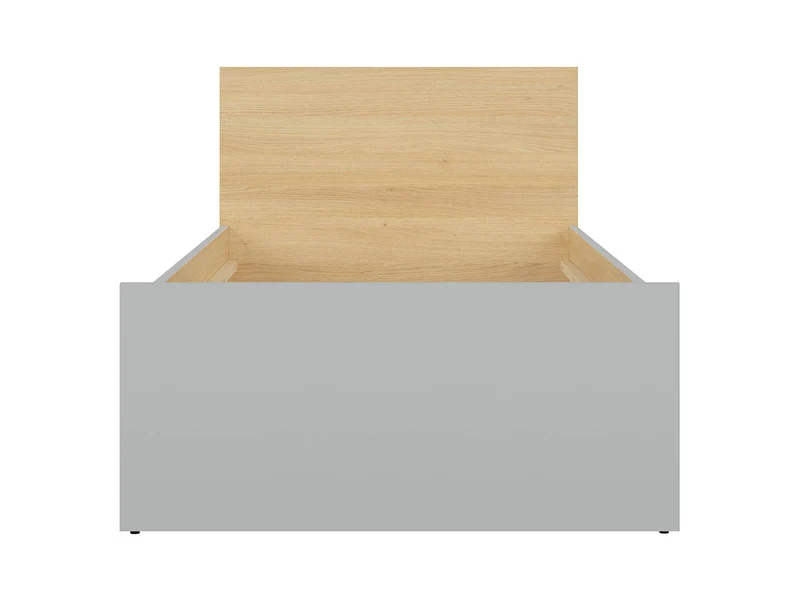 Nandu Single Bed 90 — Children & Teen Bed, Light Grey & Polish Oak