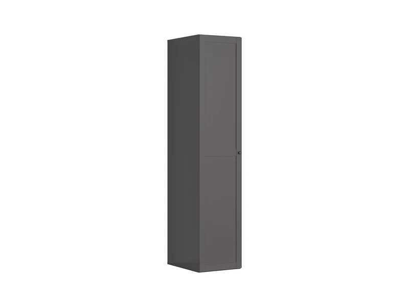 Flex Wardrobe 50 — Slim 1-Door with Hanging Rail & Shelves, Graphite