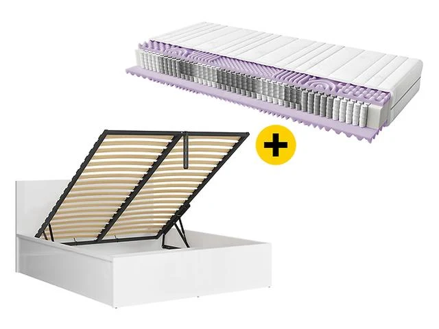 Tetrix Double Bed 160x200 with Storage & Mimas Mattress