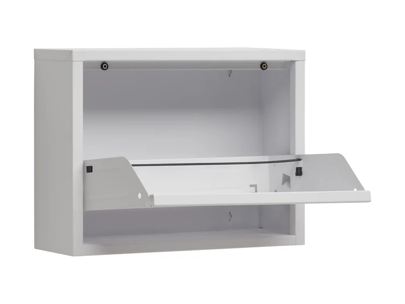 Fly 1K — Compact Metal Shoe Cabinet | 50 × 37 × 15 cm | White | Loft Style