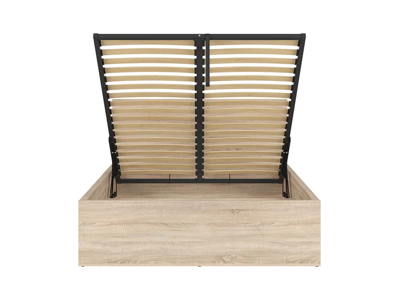 Tetrix Double Bed 160x200 with Storage & Merida Mattress – Sonoma Oak