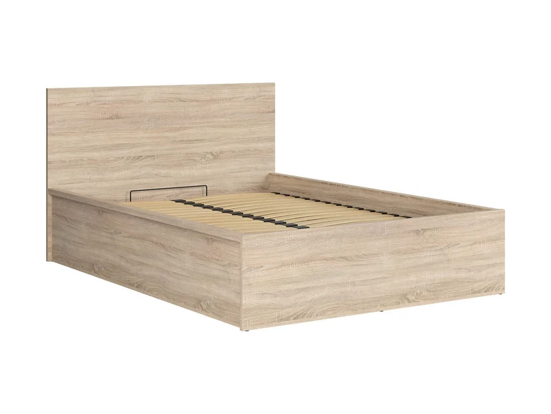 Tetrix Double Bed 160x200 with Storage & Merida Mattress – Sonoma Oak