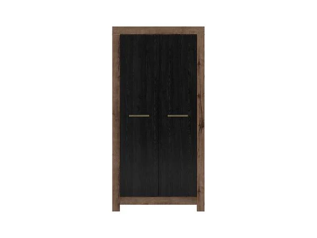 Balin 2-Door Wardrobe 98x195 – Monastery Oak & Black Oak