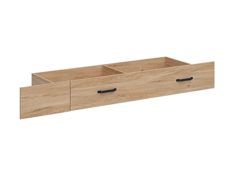 Lara Under-Bed Storage Drawer 90 – Belarus Ash & Black | Wheeled | Valance Front