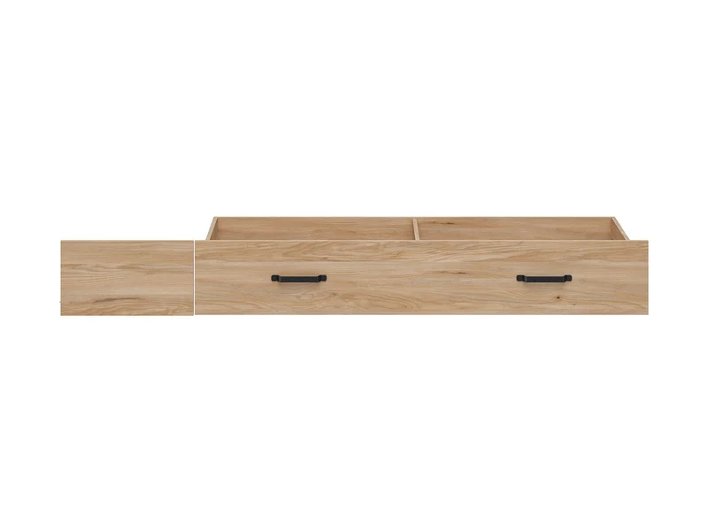 Lara Under-Bed Storage Drawer 90 – Belarus Ash & Black | Wheeled | Valance Front