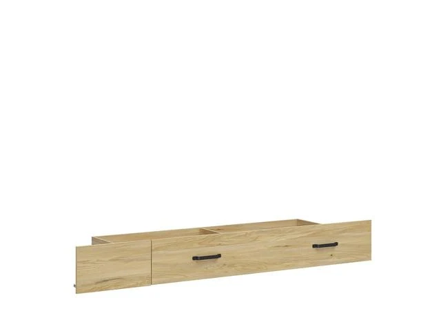 Lara Under-Bed Storage Drawer 90 – Belarus Ash & Black | Wheeled | Valance Front