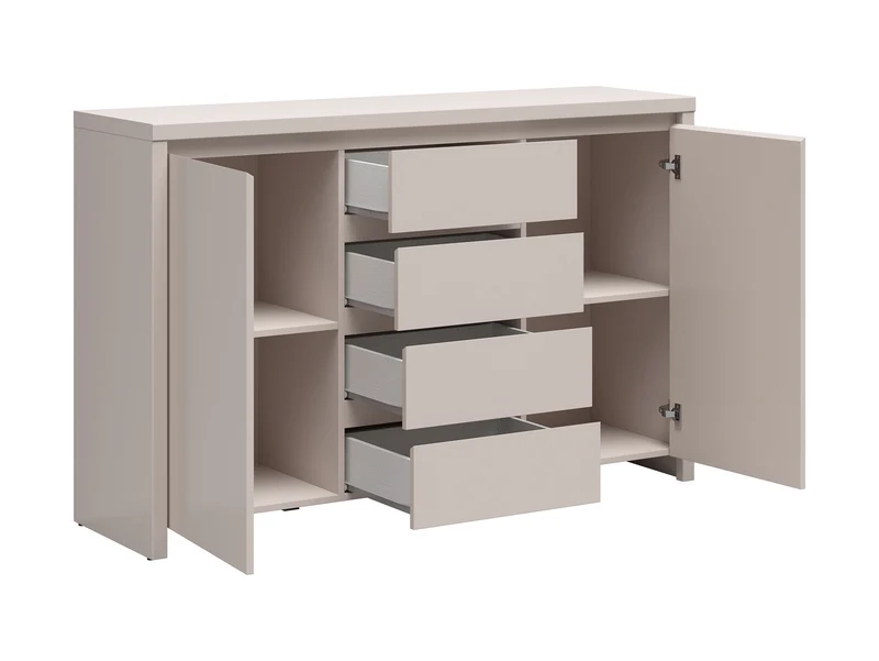 Kaspian Chest of Drawers 144 cm – 4 Drawers & 2 Doors – Uni Kashmir