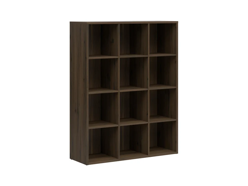 Nepo Plus — Cube Bookcase | 12 Shelves | 114 × 146.5 cm | Noble Oak
