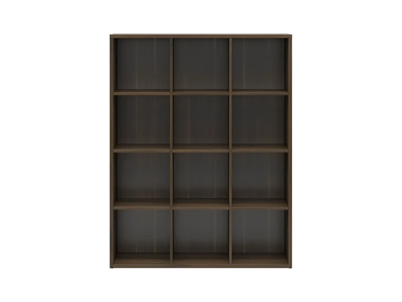 Nepo Plus — Cube Bookcase | 12 Shelves | 114 × 146.5 cm | Noble Oak