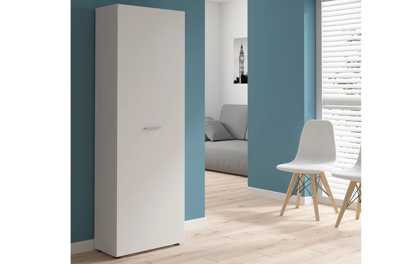 Neno — Open Wardrobe with Hanging Rail & Shelf | 60 × 179 cm | White | Hallway & Dressing Room