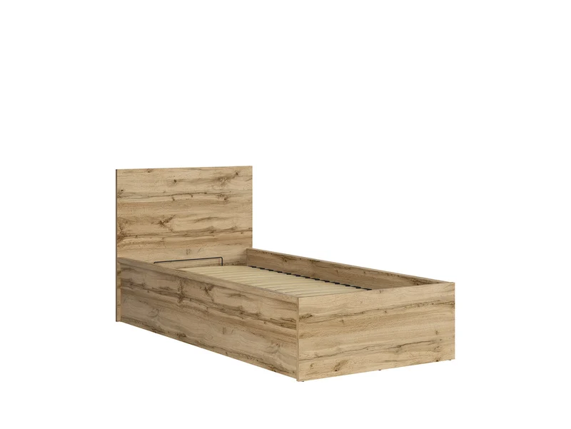 Tetrix — Bed Set 90 × 200 cm with Storage & Mimas Mattress | Wotan Oak