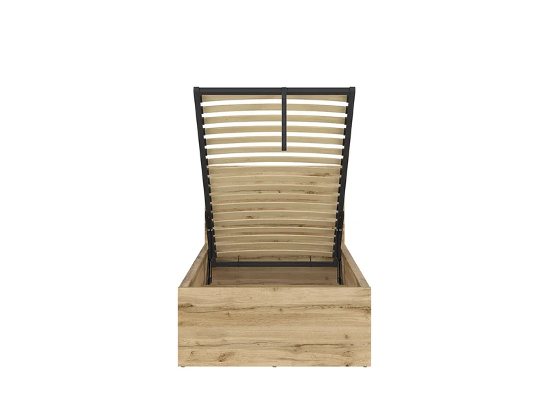 Tetrix — Bed Set 90 × 200 cm with Storage & Mimas Mattress | Wotan Oak