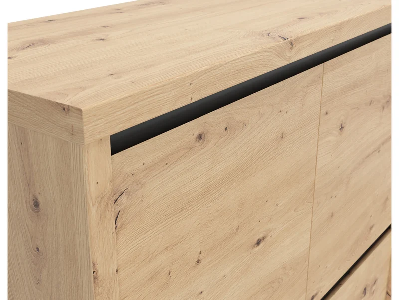 Larios 4-Door Cabinet 105×112cm – Artisan Oak & Black | Routed Fronts