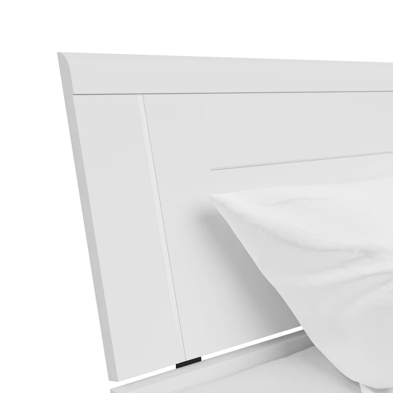Saturn Double Bed 160×200 with 3 Storage Drawers – White