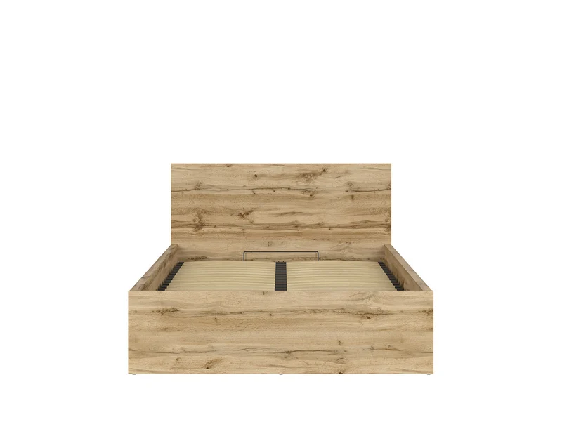 Tetrix Bed Set 140×200 cm with Mimas Multipocket Mattress – Storage | Wotan Oak