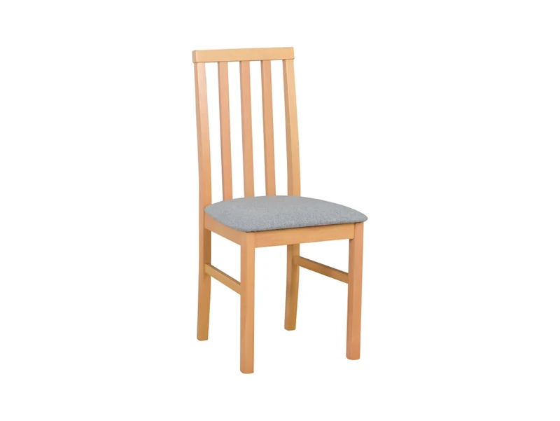 Ramen Scandinavian Dining Chair – Slatted Back, Beech Frame | Grey Fabric & Golden Grandson Oak