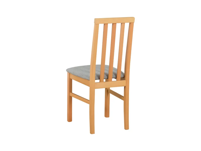 Ramen Scandinavian Dining Chair – Slatted Back, Beech Frame | Grey Fabric & Golden Grandson Oak