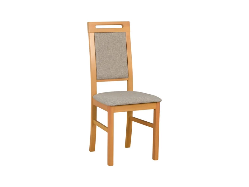 Lobo Upholstered Dining Chair – Beech Wood Frame | Cappuccino Fabric & Golden Grandson Oak