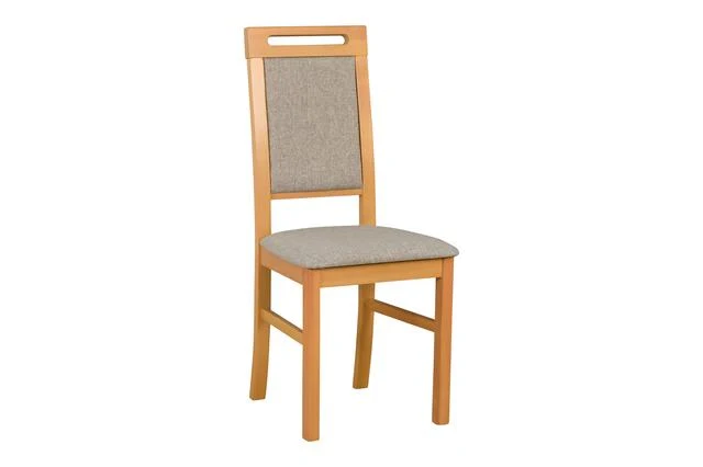 Lobo Upholstered Dining Chair – Beech Wood Frame | Cappuccino Fabric & Golden Grandson Oak