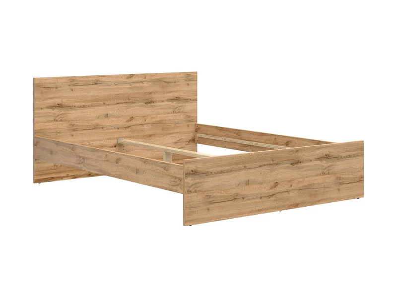 Zele Double Bed Frame 160×200 – Wotan Oak | Minimalist Design | Frame Only