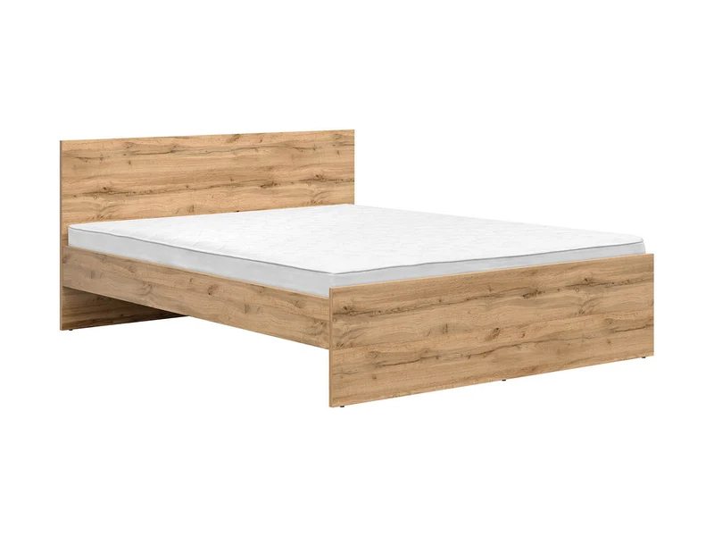 Zele Double Bed Frame 160×200 – Wotan Oak | Minimalist Design | Frame Only