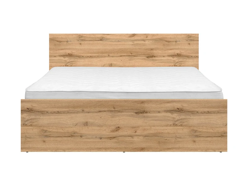 Zele Double Bed Frame 160×200 – Wotan Oak | Minimalist Design | Frame Only