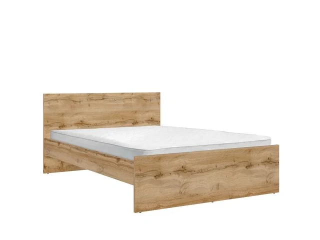 Zele Double Bed Frame 160×200 – Wotan Oak | Minimalist Design | Frame Only