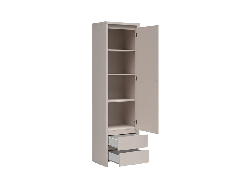 Kaspian Tall Narrow Bookcase 56 cm with Door & 2 Drawers – Uni Kashmir